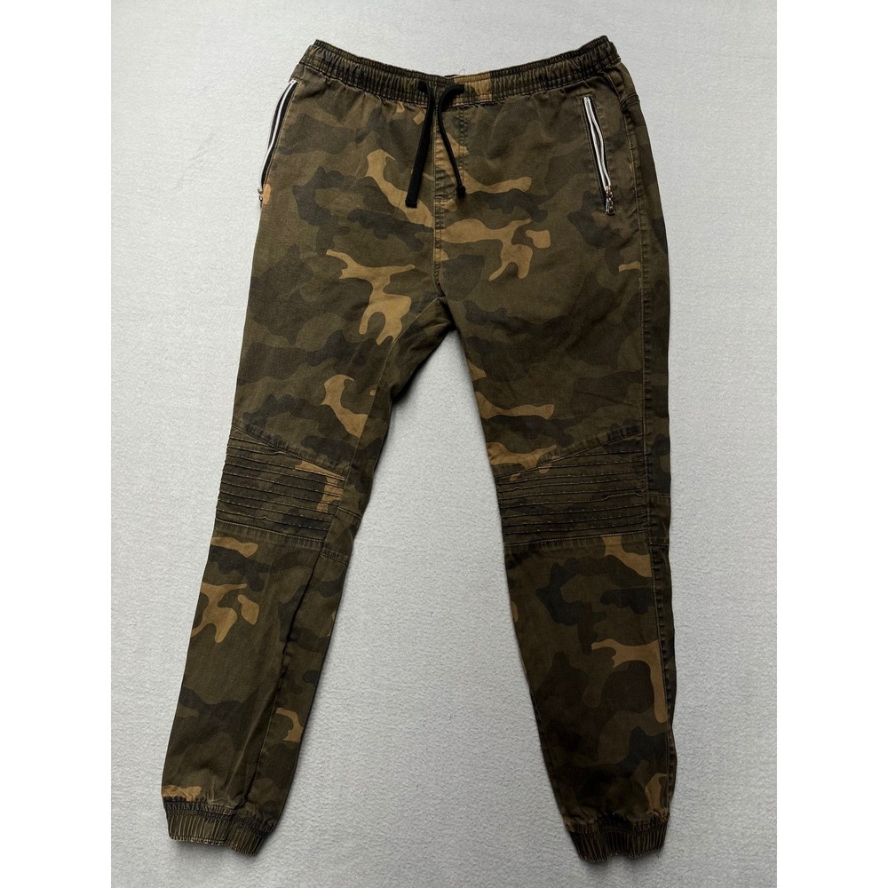 "Y2K Phat Farm Camo Moto Jogger Pants Mens Small Streetwear Biker Skinny"‎